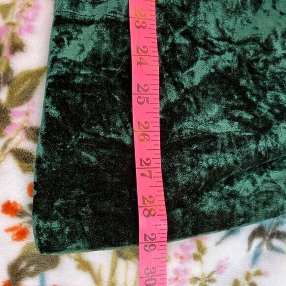 Vintage Jacob Mini Dress Womens S Green Crushed Velvet Low Back 90s Whimsygoth - Picture 8 of 10
